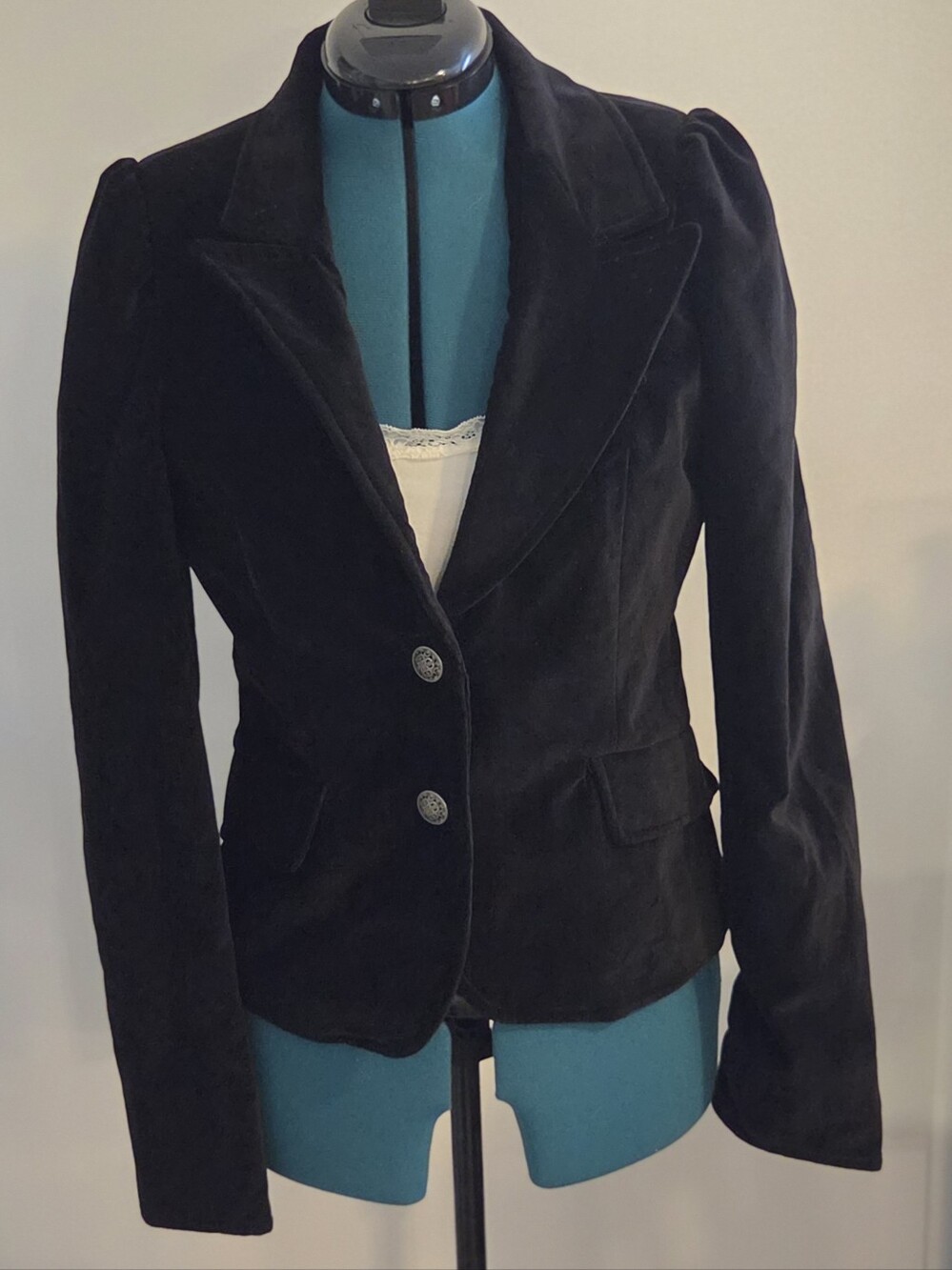 NWT Dolls Kill Widow - Dark Bloodlust Velvet Structured Blazer Jacket, Black, S - Picture 3 of 16